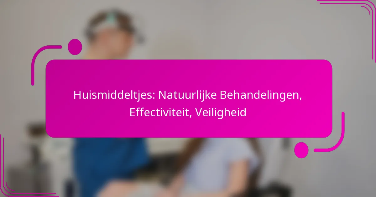 Huismiddeltjes: Natuurlijke Behandelingen, Effectiviteit, Veiligheid