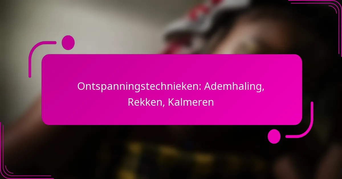 Ontspanningstechnieken: Ademhaling, Rekken, Kalmeren