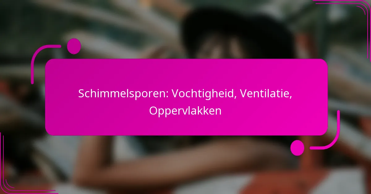 Schimmelsporen: Vochtigheid, Ventilatie, Oppervlakken