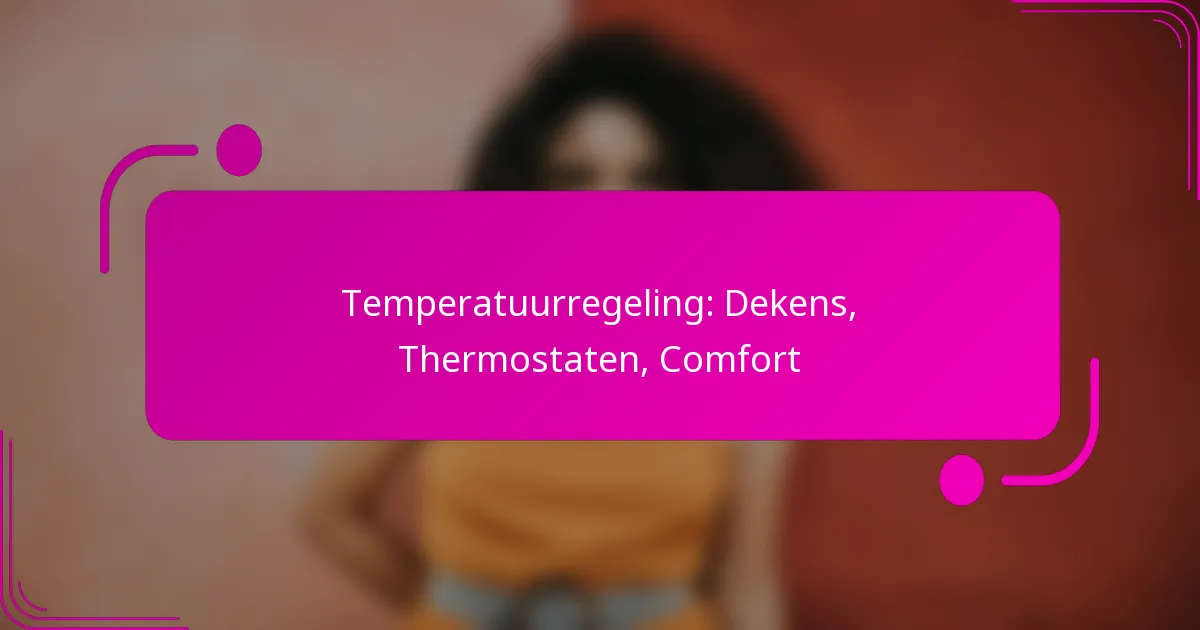 Temperatuurregeling: Dekens, Thermostaten, Comfort