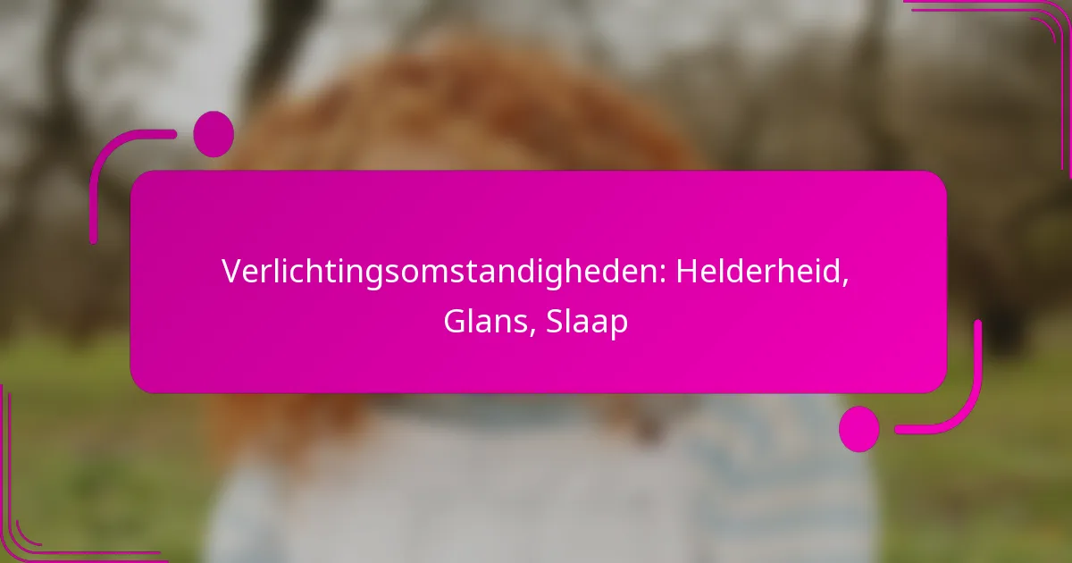 Verlichtingsomstandigheden: Helderheid, Glans, Slaap